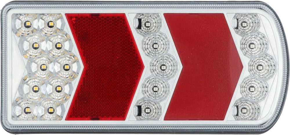 Carpoint led achterlicht - rechts - 6 functies - richtingaanwijzer, achterlicht, remlicht, achteruitrijlamp, reflector kentekenplaatverlichting - schroefbevestiging 5 voor gemonteerde aansluitdraden - afmeting 227x106 mm