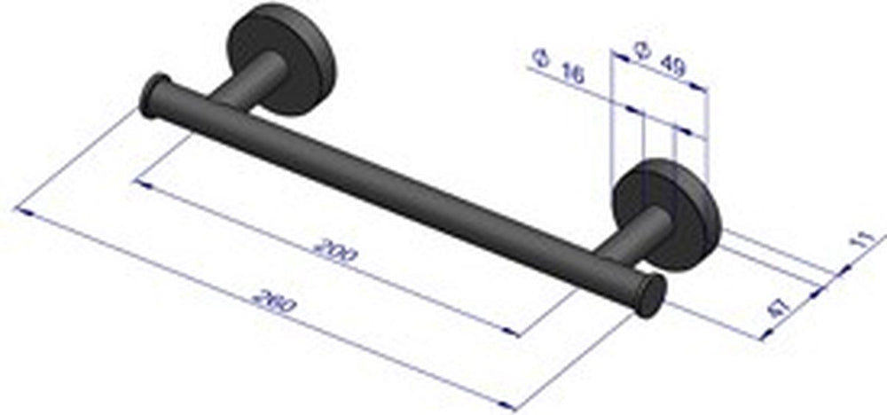 Plieger como handdoekbeugel magnetisch 430mm mat zwart