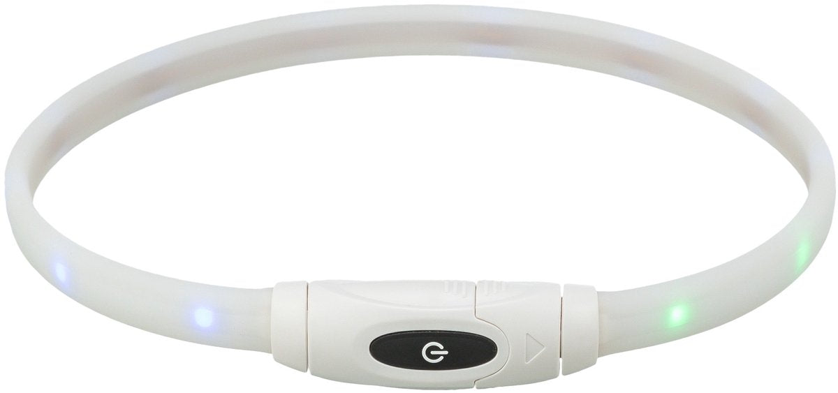 Trixie lichtgevende halsband hond usb siliconen oplaadbaar meerkleurig