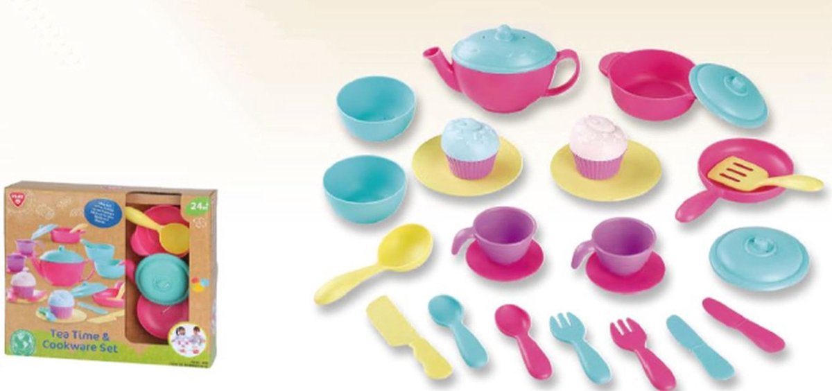 Play go thee- en kookset - bio gebaseerde kunsstof - 24 st.