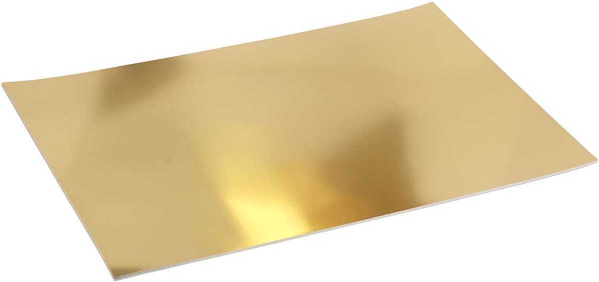 Creativ company metallic foliekarton, a2 42x60 cm, goud, 10 vellen