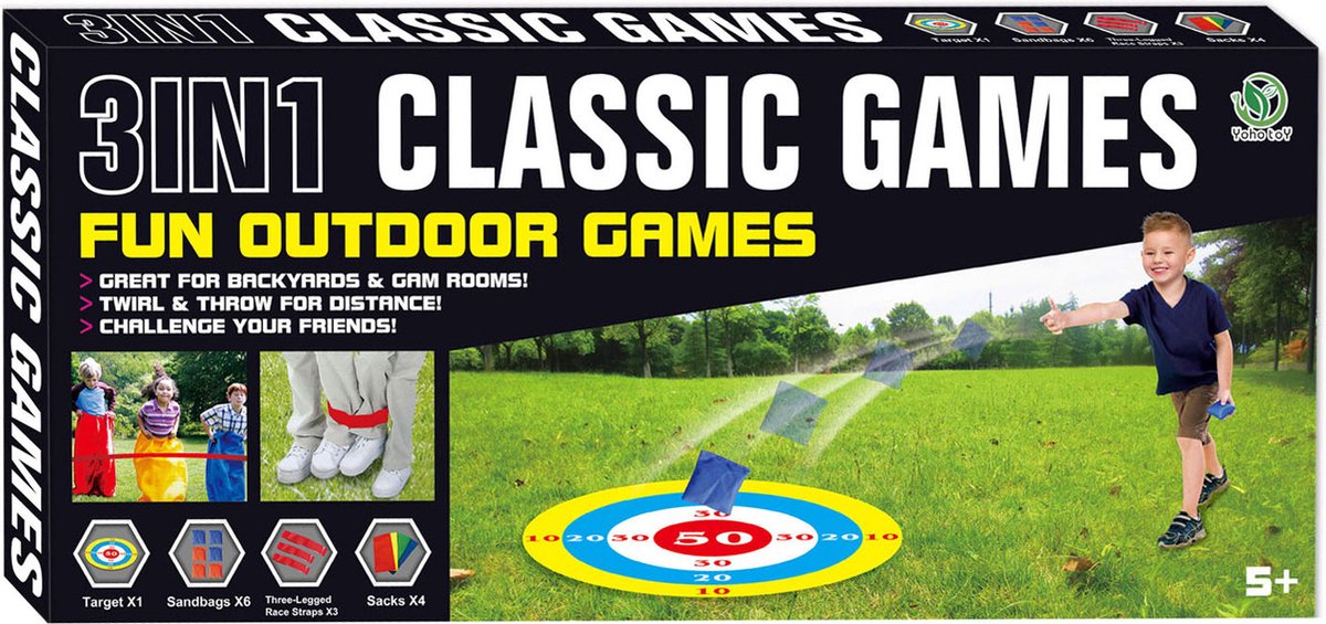 Klassieke buitenspellen 3in1 buitenspellen