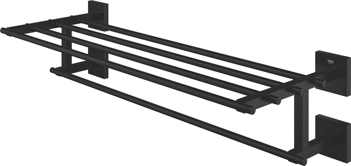 Grohe quickfix start cube multi-handdoekrek - 600 mm - met legplank - matte black