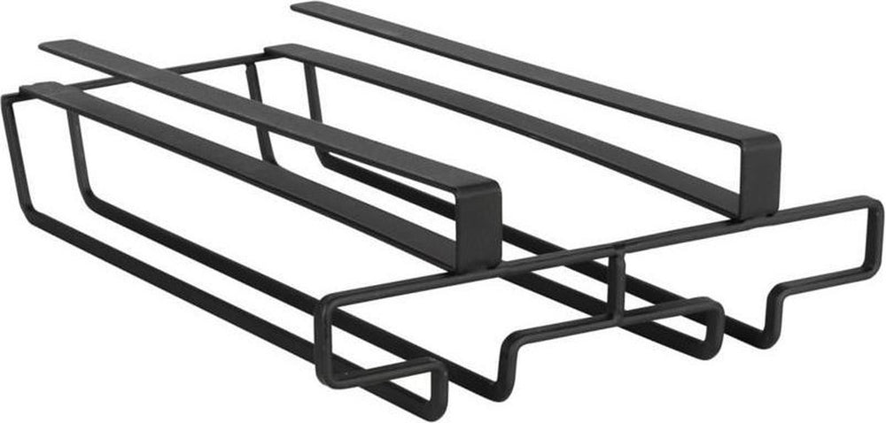 Wenko wijnglazenhouder klea zwart staal 70x28cm voor 6 glazen met anti-slip - keukenrekje voor wijnglazen - wijnglazenrek hangend - bevestigen zonder boren