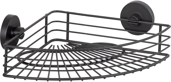 Wenko vacuum-loc hoekrek bari mat zwart 31x22cm - doucherek - douchemand - bevestigen zonder boren