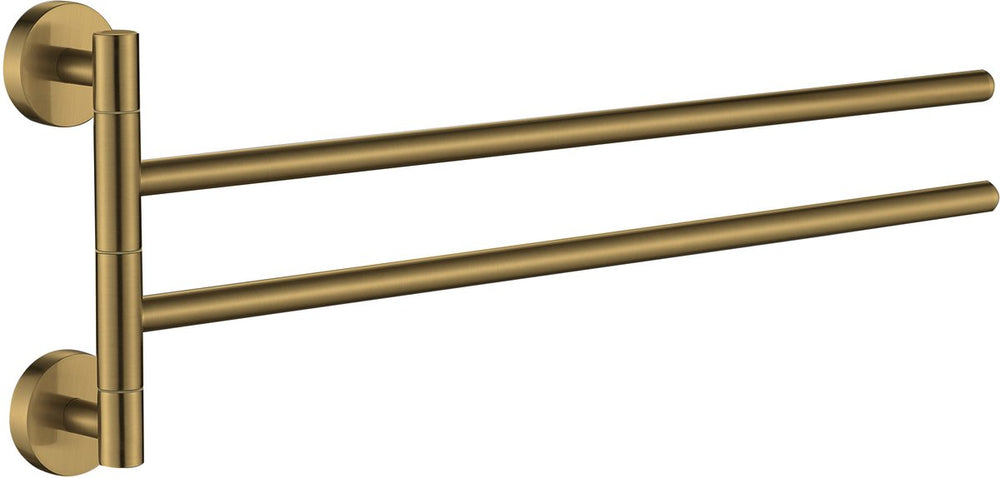 Plieger vigo handdoekhouder – handdoekhouder badkamer 45 cm – dubbel – rvs – wandmontage – 10 jaar garantie – geborsteld goud