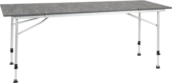 Travellife sorrento uitschuifbare campingtafel donkergrijs 100 140 180x70cm - compact en gebruiksvriendelijk - in hoogte verstelbaar - stabiel en lichtgewicht