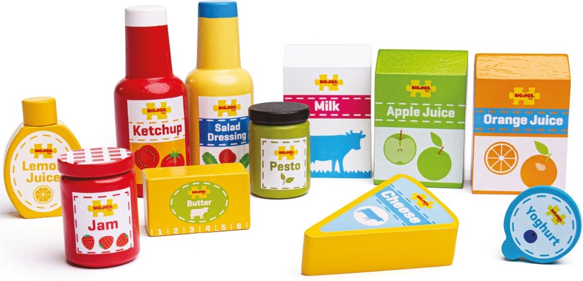 Bigjigs speelgoedeten - boodschappen - koelkast