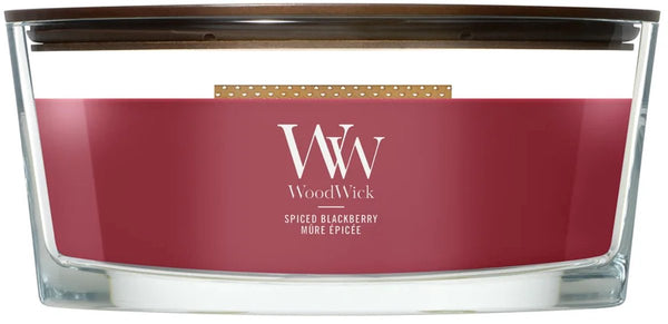 Woodwick heartwick flame ellipse geurkaars - spiced blackberry - 50 branduren