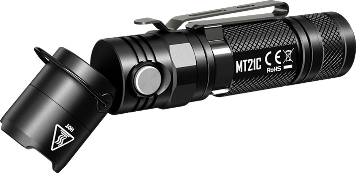 Nitecore zaklamp mt21c cree xp-l hd v6 led met kantelbare kop - zwart