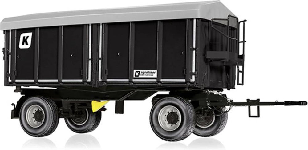 Wiking 077867 kröger twee-assige driezijdige kipwagen hdk 302, model, 1:32, metaal kunststof, vanaf 14 jaar, veel functies, afneembaar dak, zij- en achterkipfunctie, zwart