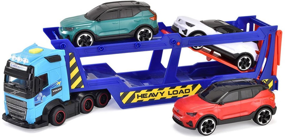 Dickie toys - car transporter - volvo - vrachtwagen met aanhangwagen - licht en geluid