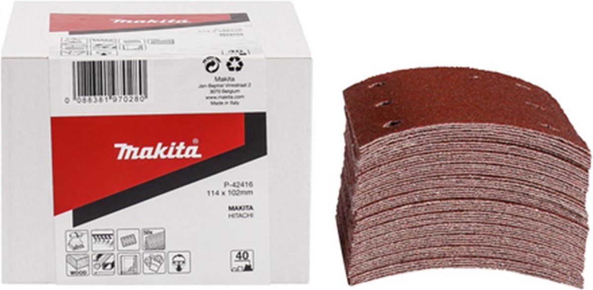 Makita accessoires schuurvel k120 114x102 red - p-42450