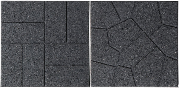 Nature - tuintegel - grijs - rubber - betegeling omkeerbaar motief - h1,5 x 40 x 40cm