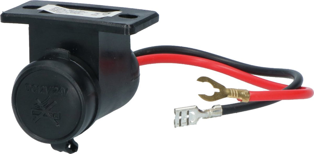 Carpoint 1-weg opbouw stekkerdoos 12v 24v – 21mm aansluiting – 15a – spatwaterdicht – inclusief stofkap bevestiging