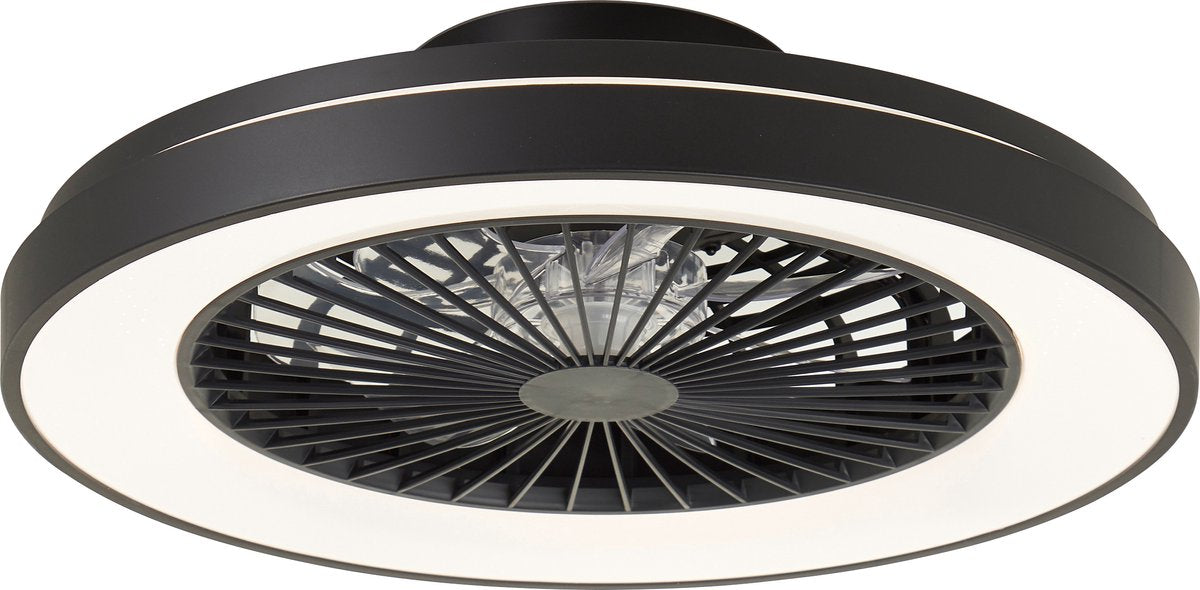 Brilliant mazzaro - plafondventilator - led 40w - 3000k-6500k - dimbaar - zwart