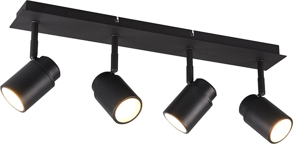 Trio angelo - spot - zwart mat - excl. 4x gu10 3 w - plafondbevestiging - badkamerverlichting