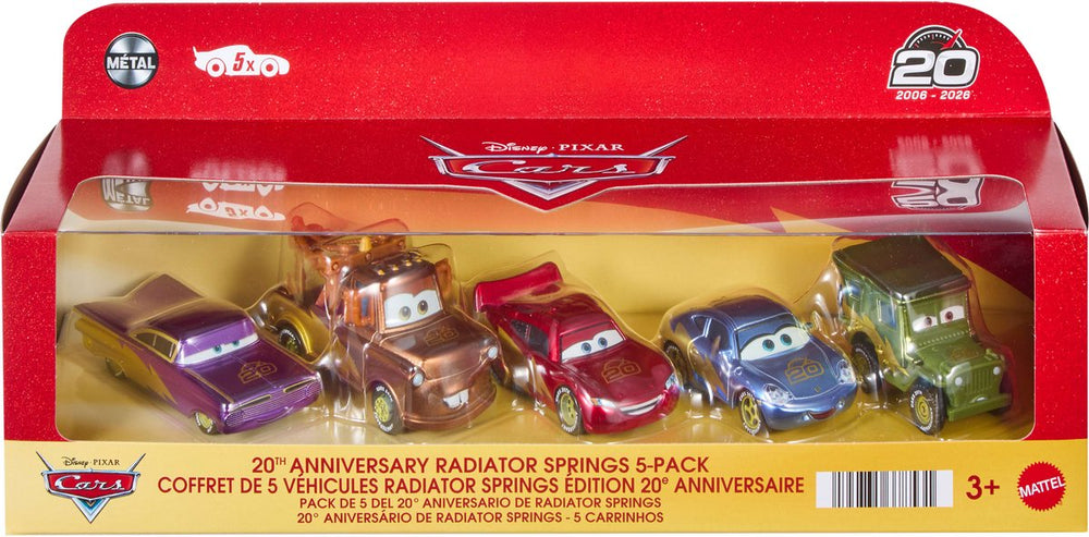 Mattel disney en pixar cars race om de 20ste verjaardag van radiator springs te vieren - set van 5