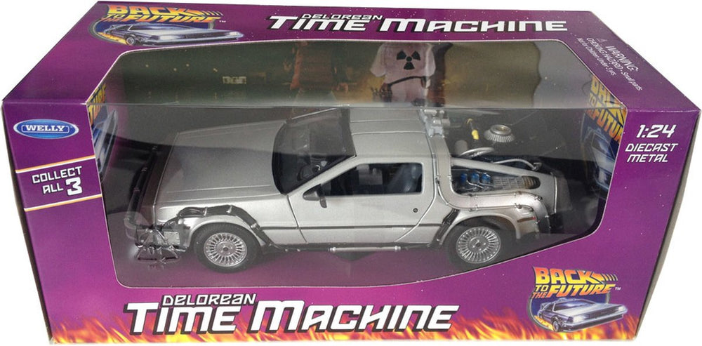 Welly delorean back to the future - modelauto 1:24 - tijdreizende film replica
