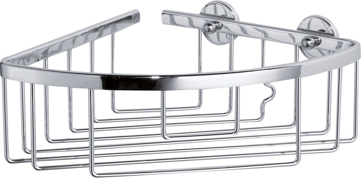 Tesa ® aluxx hoek douche- badmand, hoogglans verchroomd aluminium, zelfklevend