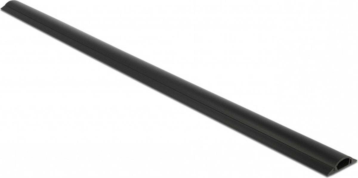 Delock kunststof kabelgoot half-rond met zelfklevende plakstrip - 100 x 3 cm zwart