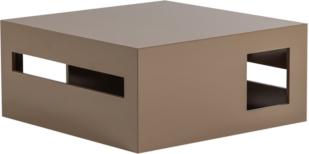 Vtwonen modern salontafel - mdf hout - hoogglans zand bruin - 40x88x88 cm