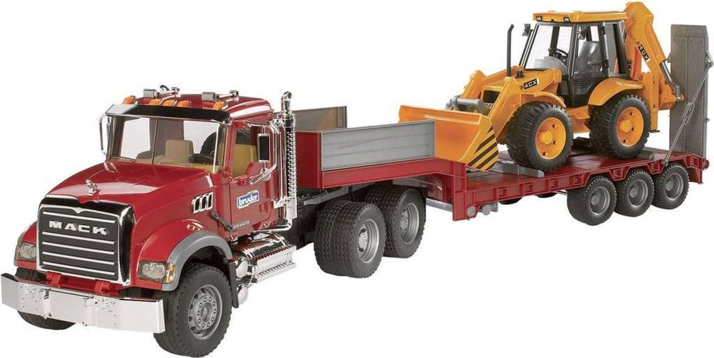 Bruder mack granite | dieplader met graafmachine | (02813)