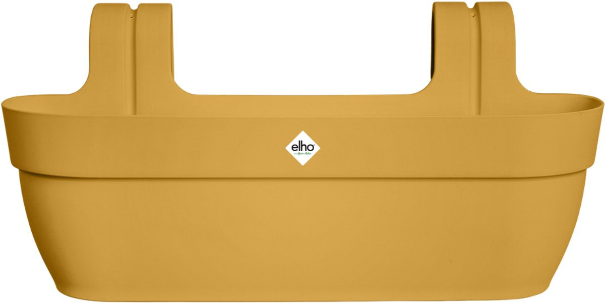 Elho vibia campana easy hanger xl 58 - plantenbak voor balkon - balkonbak - 100% gerecycled plastic - l56 x b26.8 x h23.7 cm - honinggeel