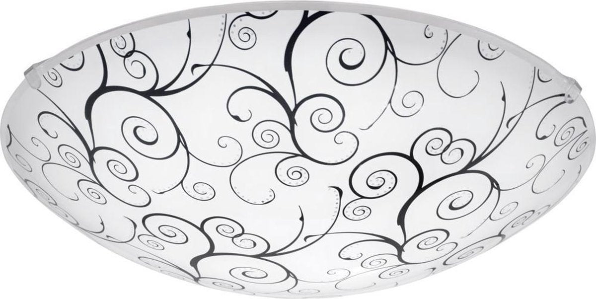 Eglo margitta 1 - wand plafondlamp - 1 lichts - ø315mm. - wit, zwart, helder