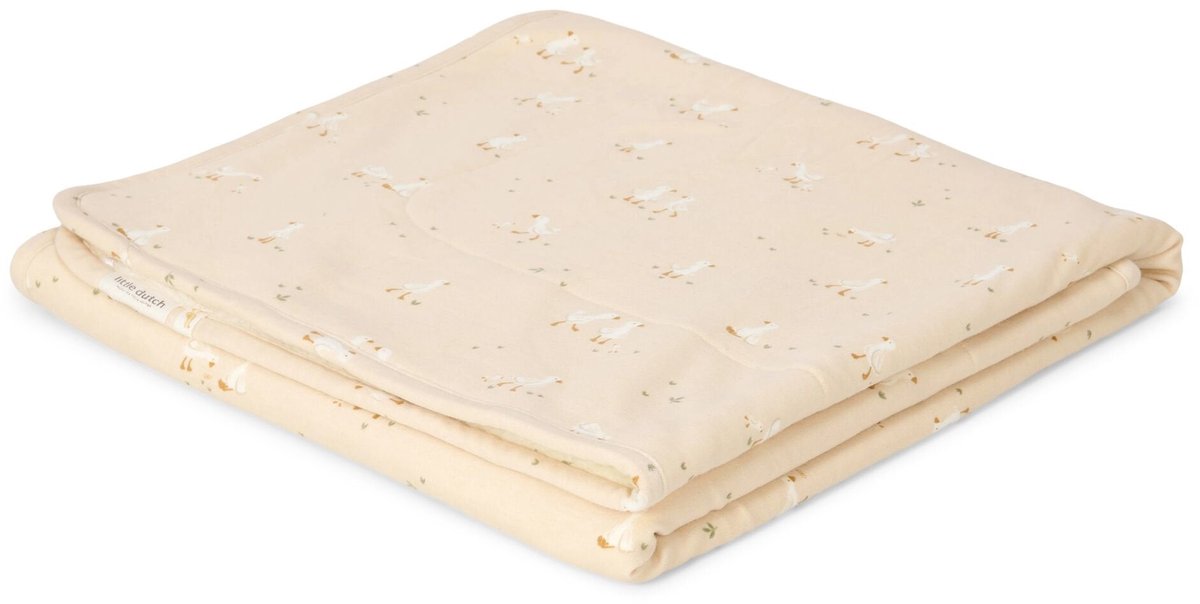 Little dutch ledikant deken - fleece - beige - newborn naturals - little goose