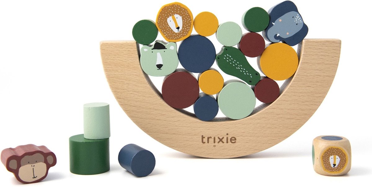 Trixie houten balanceerspel - houten speelgoed - voor kinderen - gezelschapsspel vanaf 3 jaar– fsc® hout