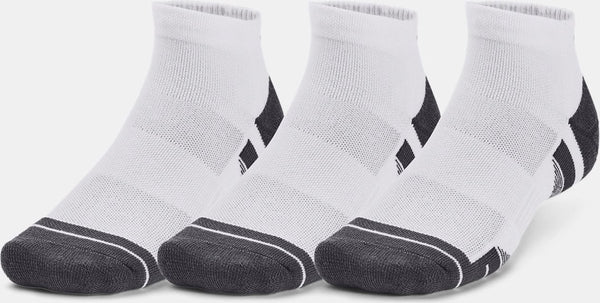 Under armour ua performance tech 3pk low-wht unisex sportsokken - wit - jet grijs 43-47