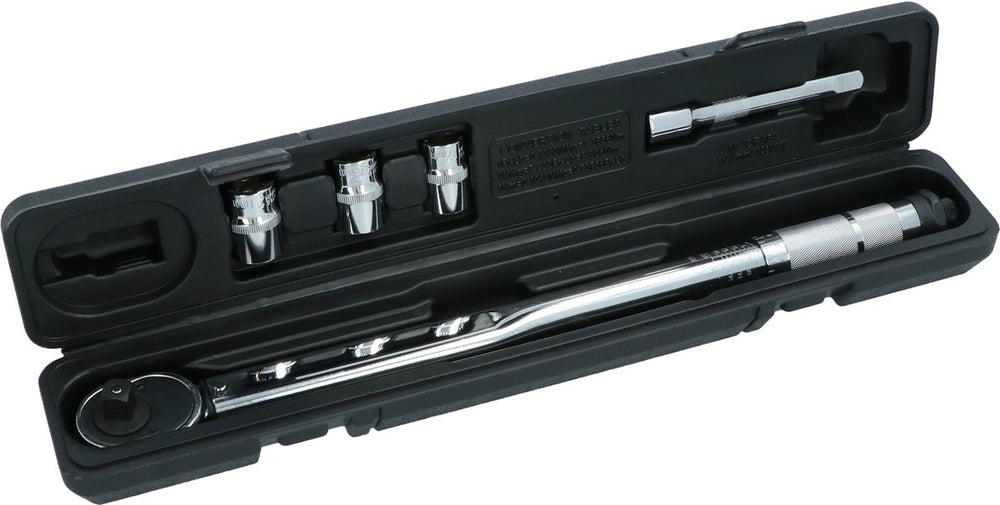 Carpoint momentsleutel set 5-delig – 40-210 nm – 1 2 drive – met doppen 17 19 21 mm – kliksignaal – inclusief koffer
