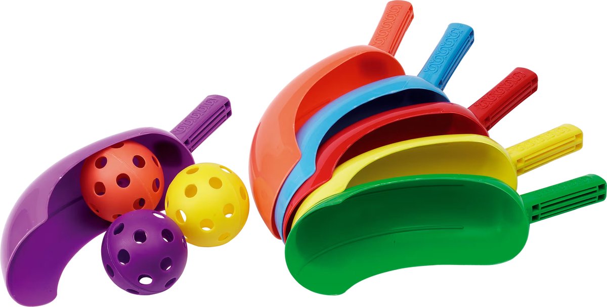 Megaform scoop set of 6 colored bats and balls