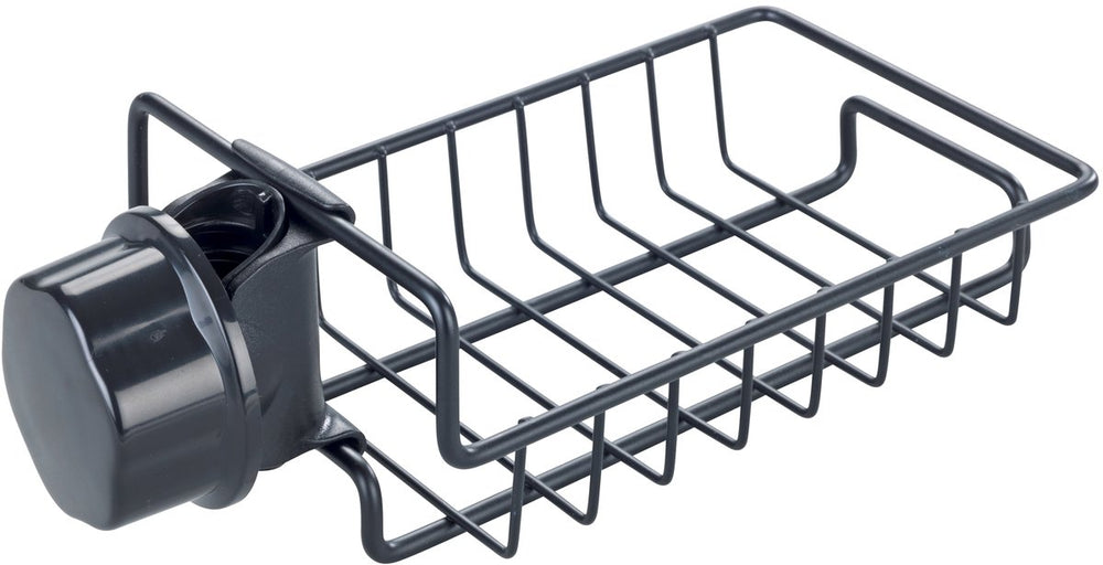 Wenko spoelbakorganizer ohio zwart rvs - gootsteenorganizer - aanrechtorganizer roestvrijstaal zwart - bevestigen zonder boren
