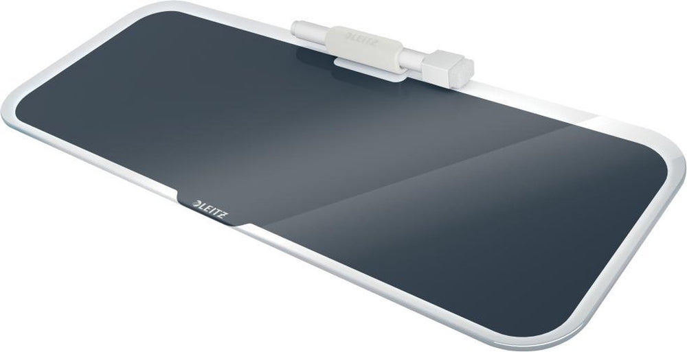 Leitz cosy glassboard voor bureau - glazen memobord met pennenhouder - inclusief minimarker met wisser - fluweel grijs