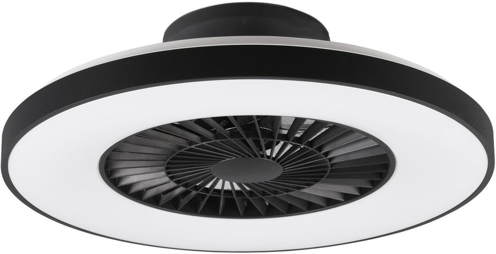 Rl live your light reality halmstad - plafondventilator - zwart mat - incl. 1x smd 40w - drie snelheidsniveaus - geïntegreerde dimmer - aanpasbare lichtkleur - traploos dimmbaar - afstandsbediening