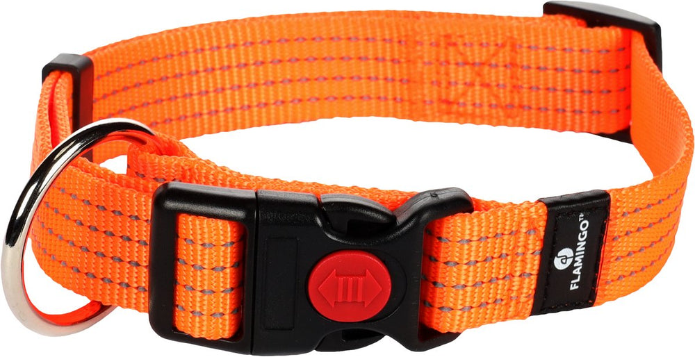 Flamingo len - halsband honden - halsband len oranje l 45-65cm 25mm - 1st - 125002 - 1st