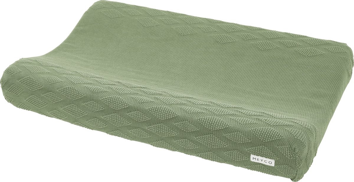 Meyco baby diamond aankleedkussenhoes - biologisch - forest green - 50x70cm