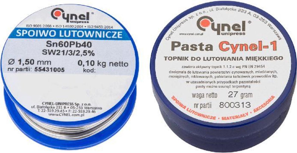 Topex cynel soldeerset, tin 1,5mm +100gr soldeerpasta sn60%