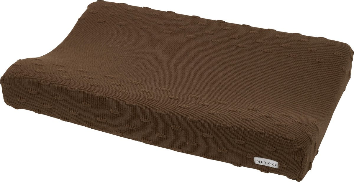 Meyco baby knots aankleedkussenhoes - chocolate - 50x70cm