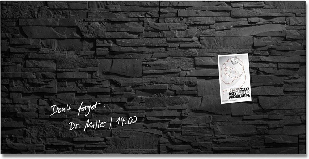 Sigel glasmagneetbord - artverum - 91x46cm - antraciet leisteen - si-gl149