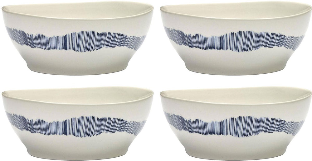 Serax - ottolenghi feast - kom l - wit blauw - 18 ø - 4 stuks