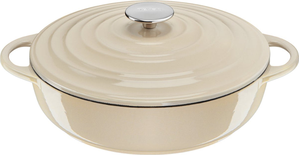 Tefal lov - lage braadpan - 3.8l - ø 28 cm - beige - geschikt voor inductie - keramische coating