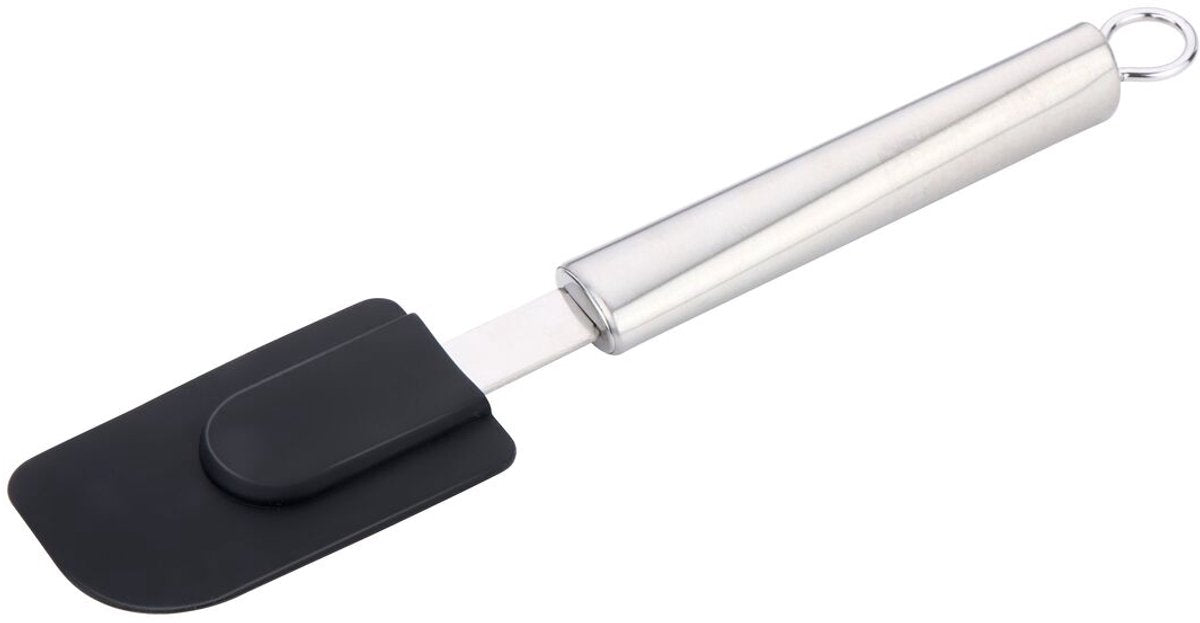 Alpina | pottenlikker | pannenlikker - zilver zwart - rvs siliconen - 24 cm - keukengerei spatel - stevig - hittebestendig keukengereedschap - vaatwasserbestendig | spatula