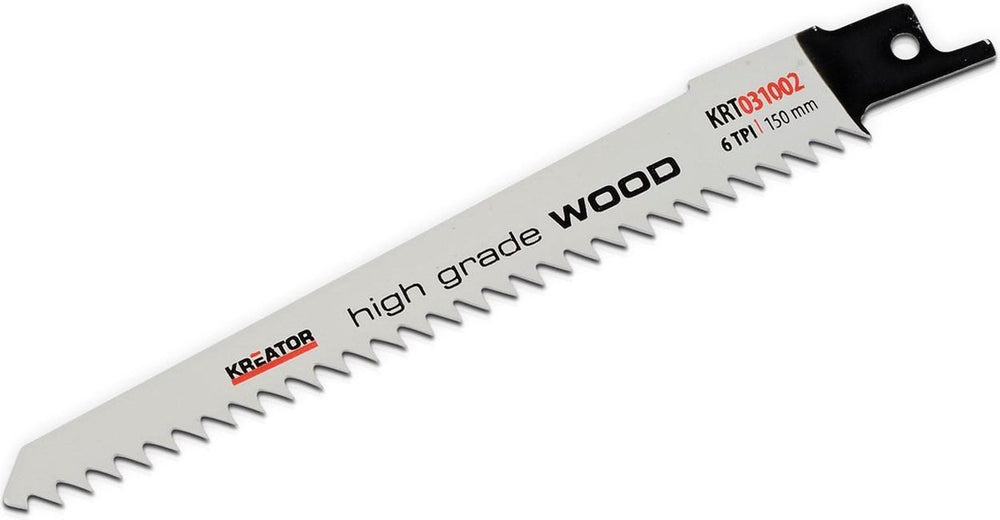 Kreator krt031002 zaagblad - reciprozaag -hard hout - 150 mm - 6 tpi - 2 stuks