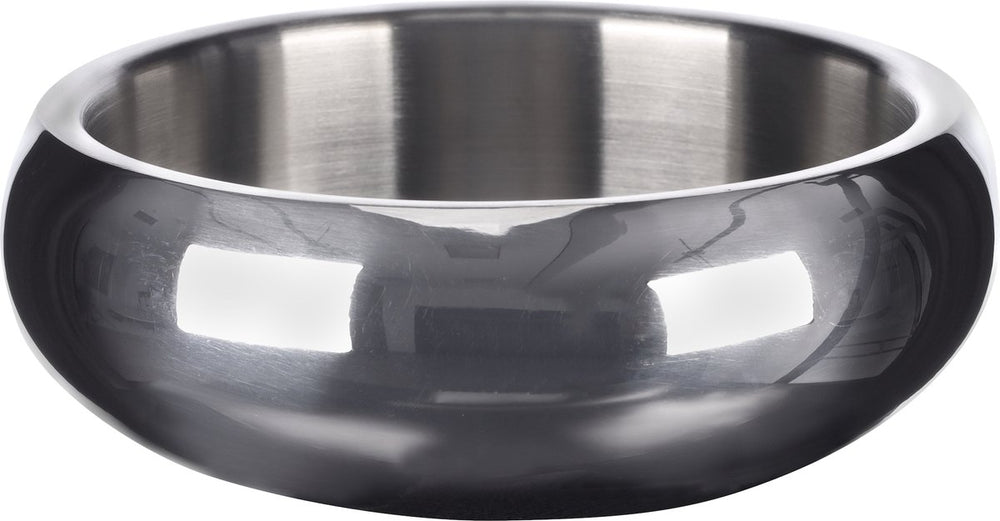 Flamingo voerbak hond – drinkbak hond – eetbak hond inox – dubbelwandige rvs kom met antislip – ø15,5 cm – 790ml – eet- en drinkpot muna rond zilver