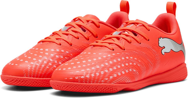 Puma future 9 play it jr unisex sportschoenen - glowing red- white- black- silver 37.5