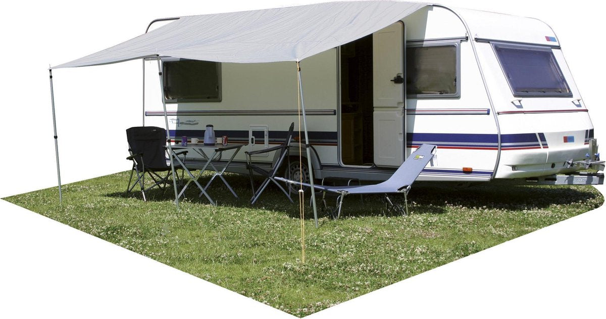 Caravanluifel 300 x 240 cm polyester grijs 2 stokken