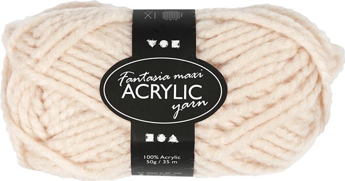 Creativ company creotime acrylgaren beige 35 m. 50 gram